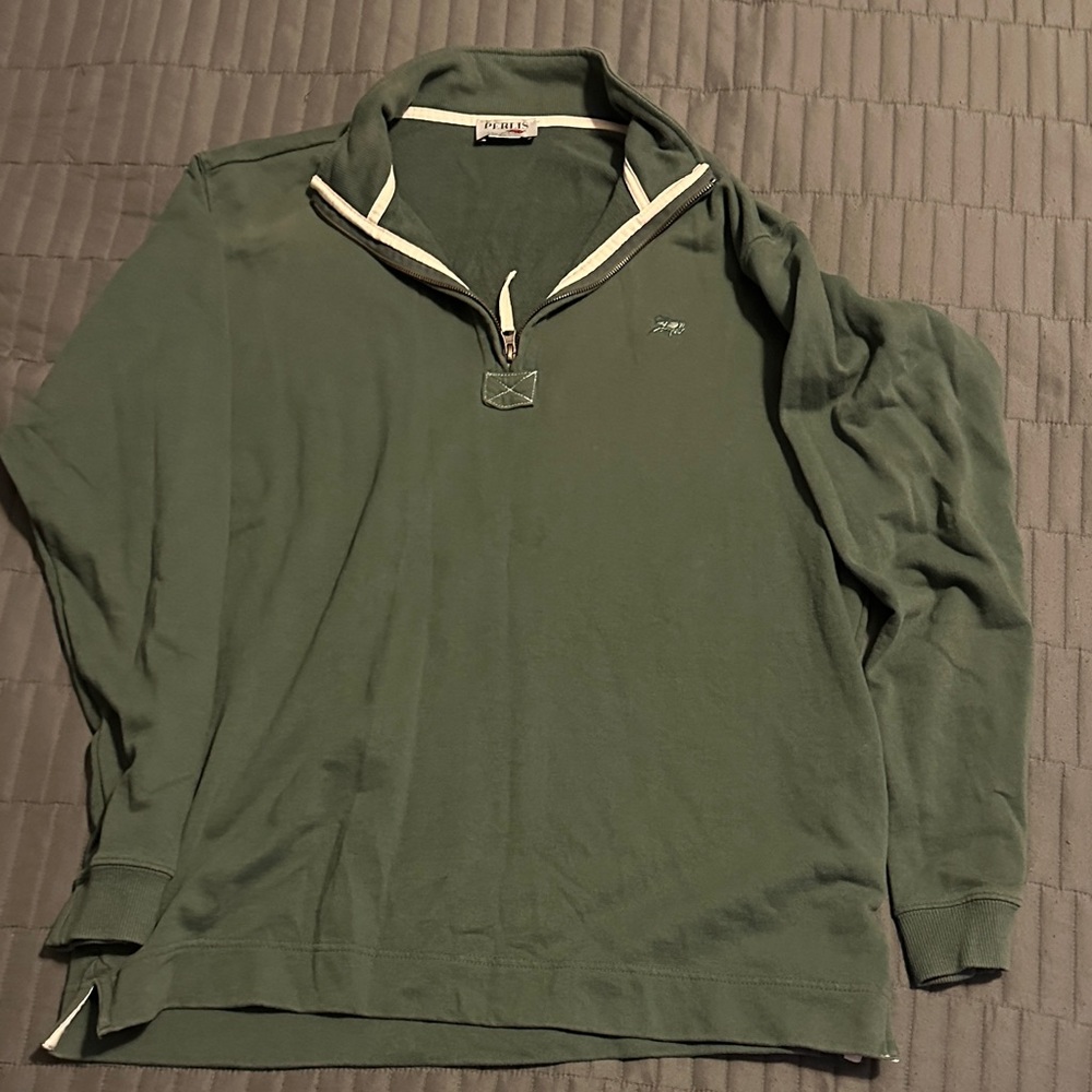 Perlis Green Quarter-Zip Pullover
